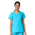 thumbnail image 2 of Maevn Red Panda Women's Curved Mock Wrap Top & Full Elastic Cargo Pant Scrub Set, 2 of 5