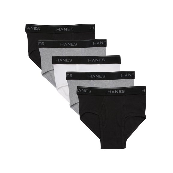 Hanes Ultimate ComfortSoft Boys' Brief Underwear, Assorted, 5-Pack M