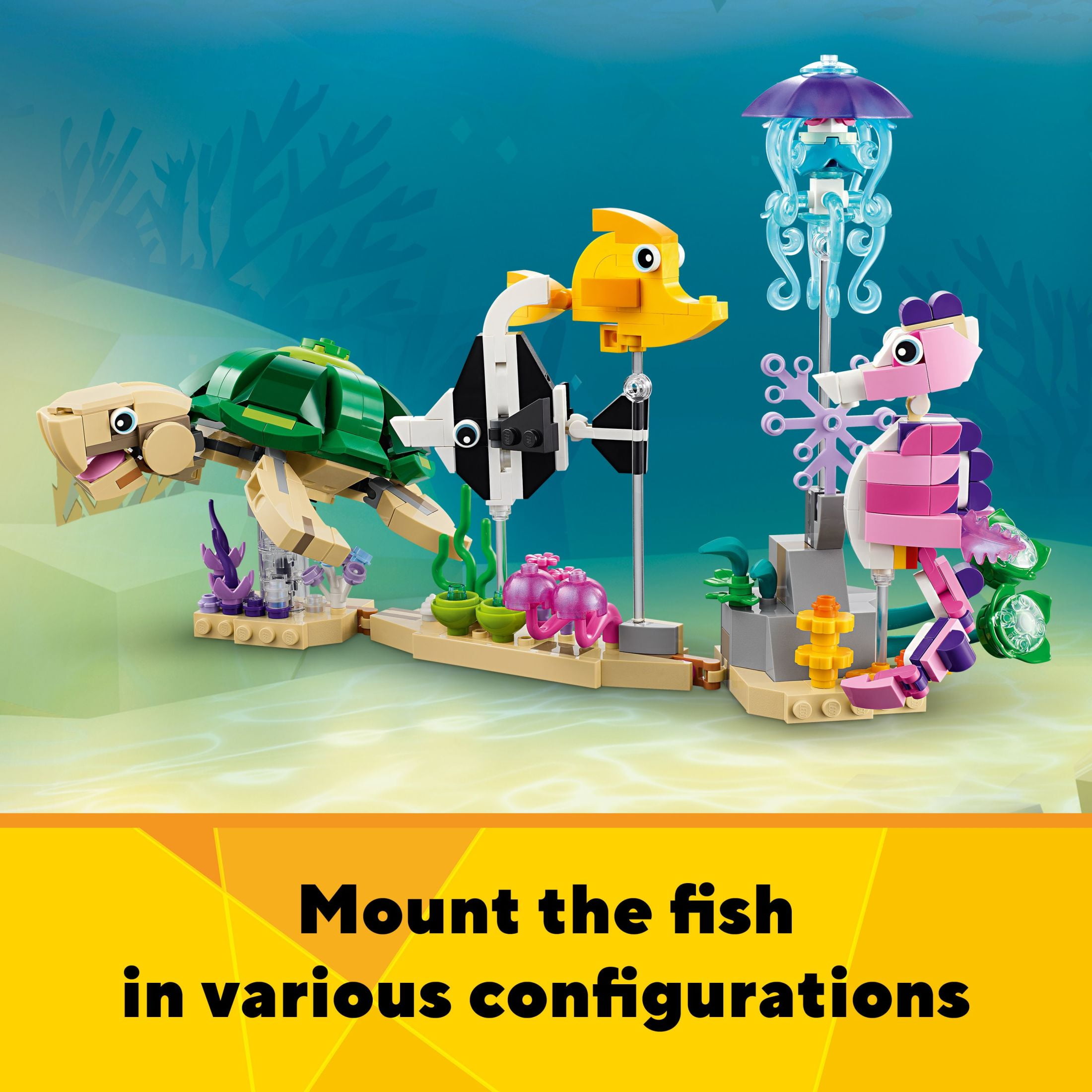 blue eight出品 LEGO Creator 3 in 1 Sea Animals Toy Building Set, Transforms from