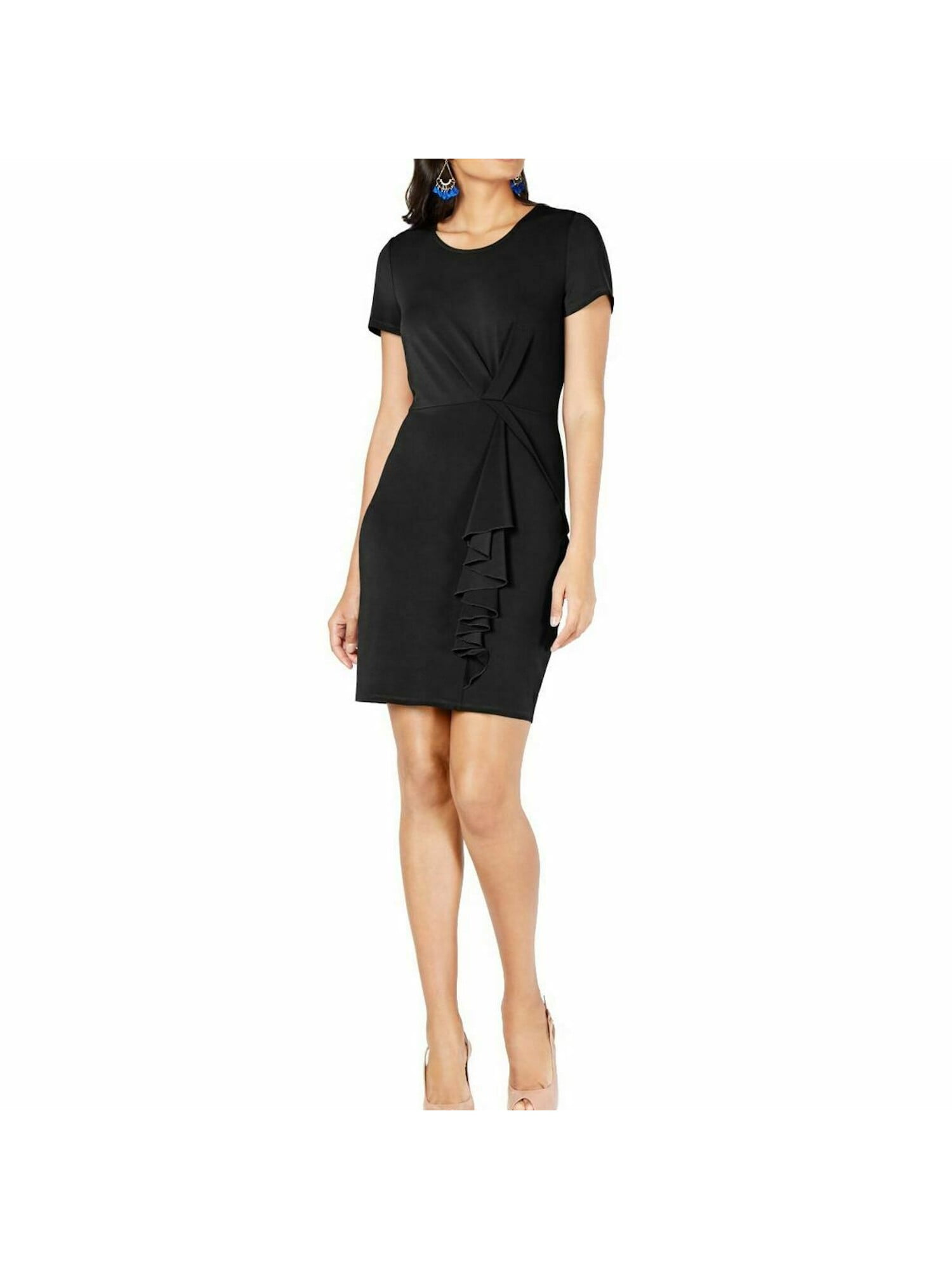 black short sleeve work dress