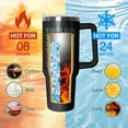 thumbnail image 4 of Tumbler with Handle and Lid Straw Double Wall Coffee Mug Stainless Steel Water Bottle Gift for Women Man Travel Cup for Car (Black, 40oz), 4 of 6
