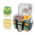 thumbnail image 2 of FORMRS Insulated Cooler Bag 24 Cans Capacity Soft Leakproof Lunch Box with Side Pockets, Beige Clover Pattern, 2 of 7