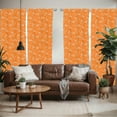 thumbnail image 2 of Ambesonne Floral Window Curtains, Cherry Tree Blossoms, Each 28" W x 63" L, Orange White Brown, 2 of 5