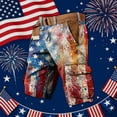 thumbnail image 4 of Krdevn Men's American Flag Print Cargo Shorts Independence Day Distressed Casual Utility Workwear Shorts, 4 of 5