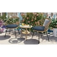 thumbnail image 4 of Outdoor Leisure Set with 2 Rattan Single Chairs and Glass Round Table—Sleek, Durable, Weather-Resistant Modern Furniture for Patios, Balconies, Courtyards, 4 of 12