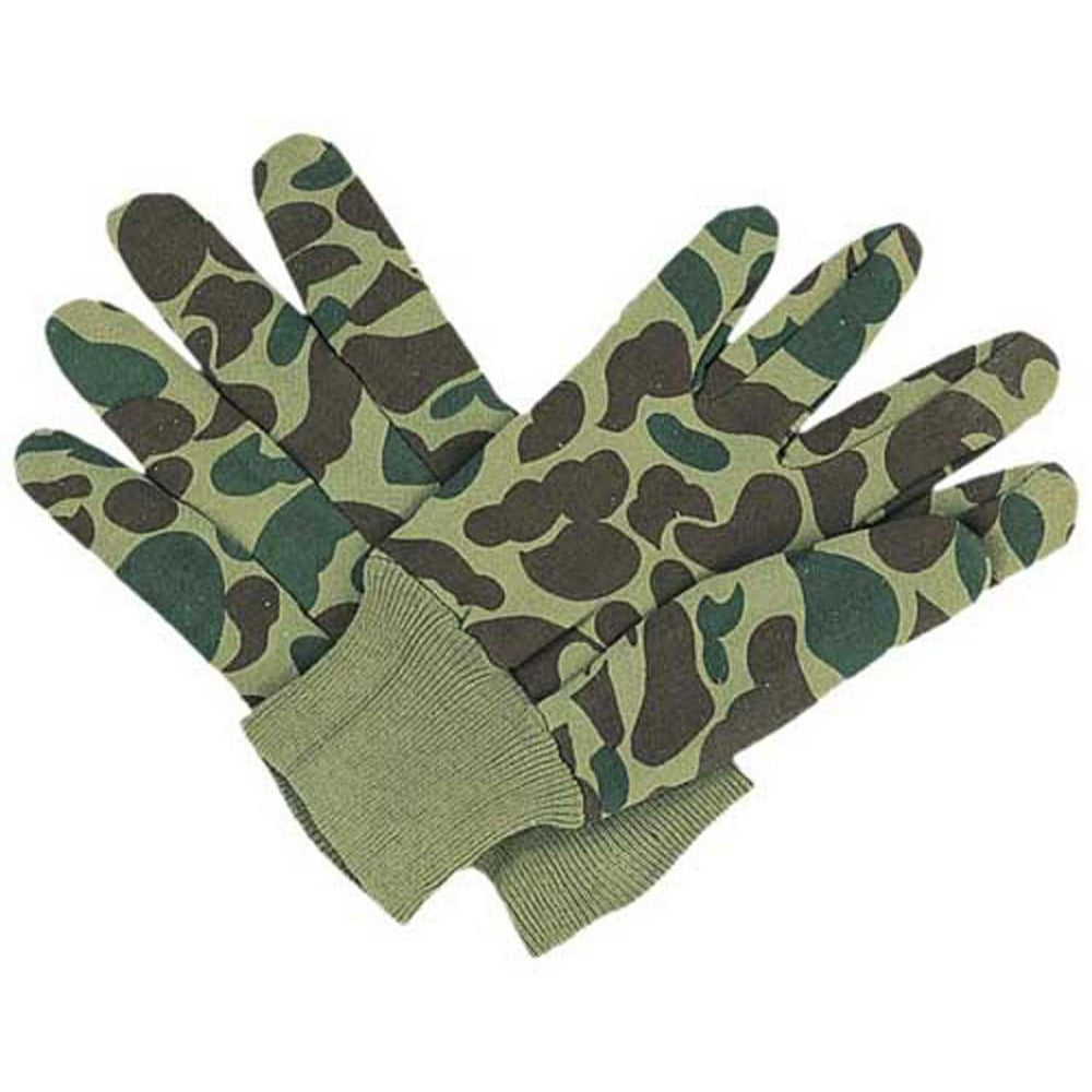Green Camouflage Jersey Gloves (Pack of 12) GL07525Z12 Walmart