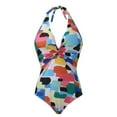 thumbnail image 3 of Gibobby Traje de baño completo mujer Traje de baño de 1 pieza para mujer, traje de baño Sexy con realce, traje de baño de cintura alta, traje de baño de (Azul,G), 3 of 5