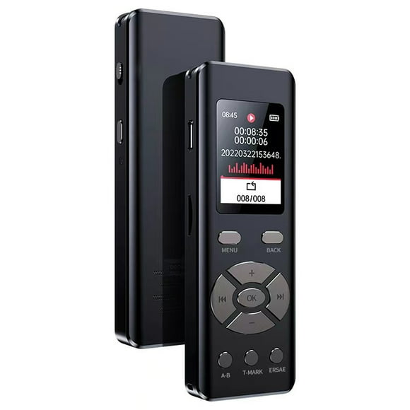 Intelligent Noise Reduction Voice Recorder with Microphone High-fidelity AB Loop Playback MP3 2-Channel Stereo Recording