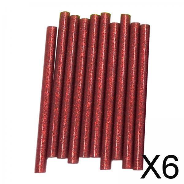 6x 10 Barras de Pegamento Termofusible, Barras de Pegamento Caliente, Barras de Pegamento Caliente con Brillo de Color para Tarjetas, Decoración Navid 6 piezas