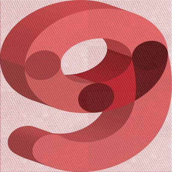 Ahgly Company Indoor Square Patterned Light Coral Pink Area Rugs, 7' Square