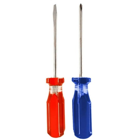 2 Piece 4.25 Screwdrivers - Slotted And Phillips  (Grid: