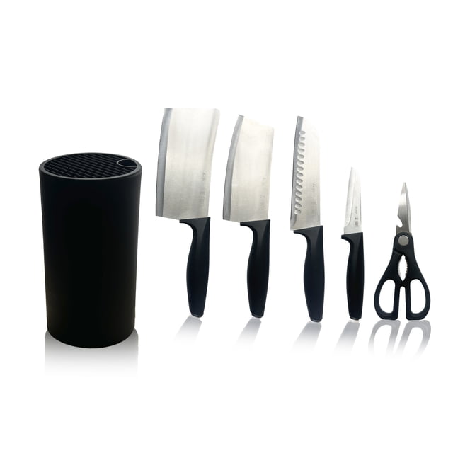 Set de 4 cuchillos y Tijeras de cocina Match & Enjoy Soporte ABS