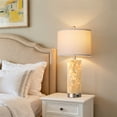 thumbnail image 6 of 27in Coastal Table Lamps for Living Room Set of 2, Bedside Lamps with Night Light, Seashell Nightstand Lamps for Bedroom and Home Office, 6 of 9