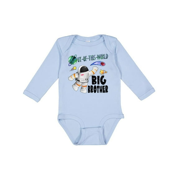 Inktastic Out of this World Big Brother Astronaut in Space Boys Long Sleeve Baby Bodysuit