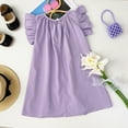 thumbnail image 5 of Gubotare Dress Girl Girls Dress Short Sleeve Sleepshirts,Heart Print Princess Daily Dress Size 6-7T (Purple,6-7 Years), 5 of 7