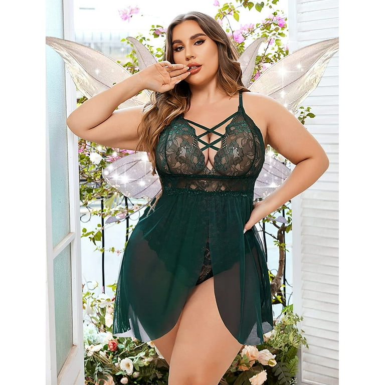 Plus Size See-through Lace Sexy Lingerie Set. Plus Size Women Lingerie,  Plus Size Nightwear, Sleepwear, Underwear, Seductive Lingerie -  Canada