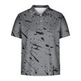 thumbnail image 5 of Blusa y camisa de manga corta con cuello vuelto Camisa casual de manga corta con solapa y bloques de color para hombre Top/camisa de manga corta con solapa Tops para hombre, 5 of 5
