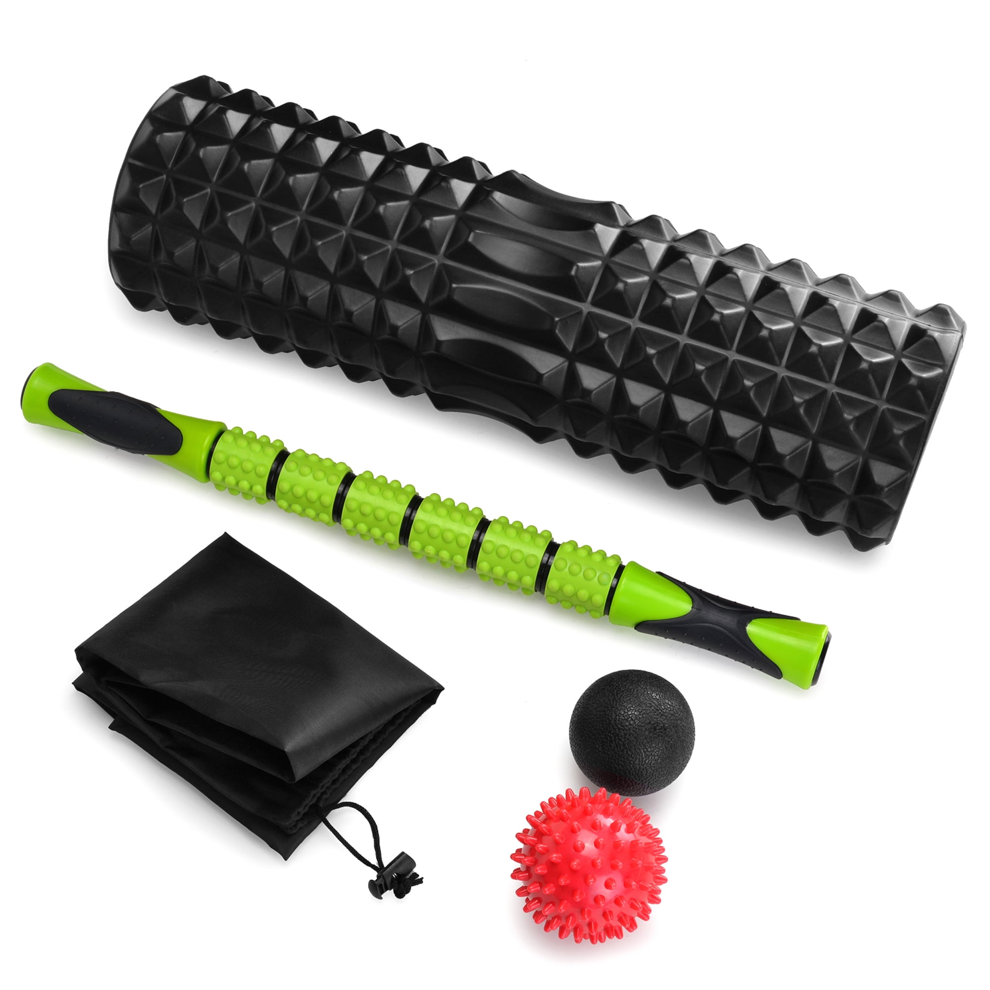 5In1 Large Size Foam Roller Kit with Muscle Roller Stick and Massage