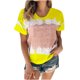 thumbnail image 1 of Blusas para las Mujeres Casual Impreso Cuello Redondo Manga Corta Camiseta Top, Tops Cortos para las Mujeres Primavera Verano, 1 of 5