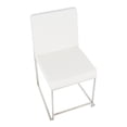thumbnail image 6 of LumiSource Brushed Stainless Steel, White PU High Back Fuji Dining Chair - Set of 2, 6 of 11
