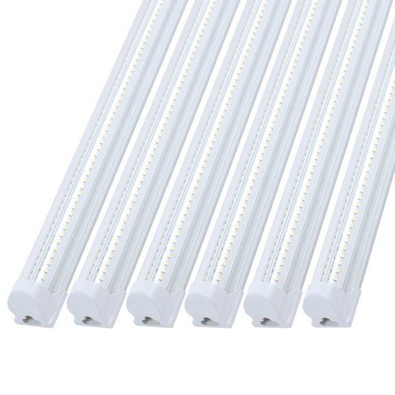 JLLED 10Pack 4FT LED Shop Light Fixture 42W Linkable T8 Integrated Tube 5000K Daylight White High Output V Shape 270 Degree Lighting for Garage Warehouse, Plug and Play