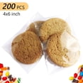 thumbnail image 1 of Nvzi 200 bolsas de plástico transparente de 4 x 6 pulgadas, bolsas autoadhesivas de OPP para envasado de alimentos, bolsas de regalo a granel para galletas y dulces, bolsas de regalo para bodas, 1 of 5