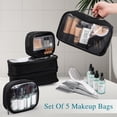 thumbnail image 5 of Stagiant Estuche de maquillaje con ruedas, estuche de maquillaje profesional, organizador de cosméticos de viaje, bolsa de almacenamiento para maquilladores, peluqueros, barberos, con 5 bolsas de aseo, 5 of 5