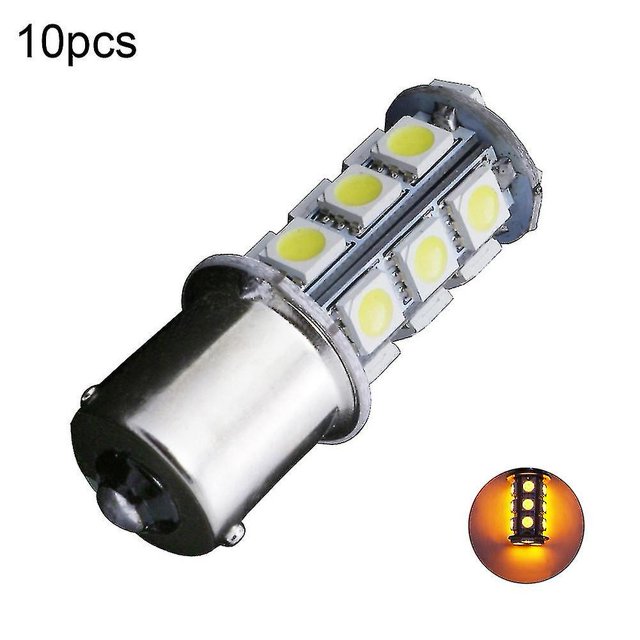 Yellow 10 Uds 1156-5050-18smd coche giro respaldo freno inverso Led bombilla de luz brillante lámpara