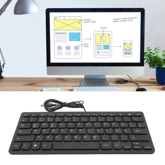 Wired USB Keyboard Both Languages Bilingual Keyboard, Wired Computer Keyboard, 78 Keys USB Ultra Thin Keyboard, Compact Keyboard for English Bilingual Users