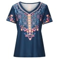 thumbnail image 3 of Blusa de manga corta con cuello en V informal para mujer a la moda, camisetas de verano Fridja zx3188, 3 of 7