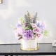 thumbnail image 4 of Arreglo de flores de seda en macetas pequeñas con flores falsas y jarrón, centro de mesa para boda, hogar y oficina, 4 of 5