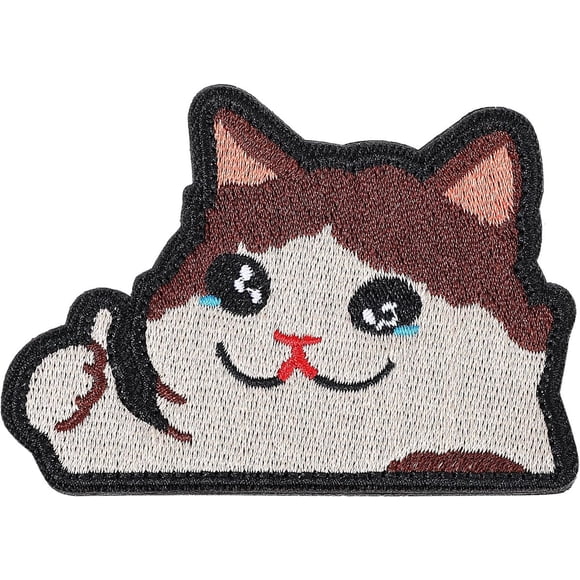 Patchs AOZUO Patchs Cat Patchs Chats qui pleurent Funny Appliques brodées Cat Cats Autocollants DIY Accessoires avec dos Velcro pour Sacs à dos à dos Harnais pour chiens