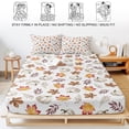 thumbnail image 5 of King Size Fitted Sheet Set - White Pumpkins Fall 3 Piece Bedding Sets 16" Deep Pocket Fitted Sheet with 2 Pillowcases, Thanksgiving Maple Leaves Autumn Brushed Microfiber Hotel Luxury Bed Sheets, 5 of 9