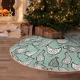 thumbnail image 6 of Daiia Retro Rooster4 Drawing Merry Christmas Tree Skirt , Xmas Large Lace-up Tree Skirt, Santa Snowflakes Rustic Home Decorations New Year Party Farmhouse Decor-36", 6 of 7