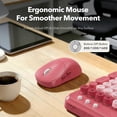 thumbnail image 3 of Wireless Keyboard and Mouse Combo, Hot Pink Typewriter Style Round Keycaps, Full Size Keyboard with Phone Tablet Holder, 2.4GHz USB for Windows PC Laptop, 3 of 5