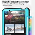 thumbnail image 4 of Shockproof Case for Apple iPad Air 11 Inch M3 M2 2025/2024, Rugged Hybrid Protective Cover with Pencil Holder & Shoulder Strap Kids Friendly Rotating Kickstand Case for iPad Air 11 Inch, Lightblue, 4 of 9
