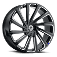 thumbnail image 2 of LUXXX Alloys Alloy Rims LUX22V 24X9.5 5127/139.7 +18 78.1 Gloss Black Milled, 2 of 2