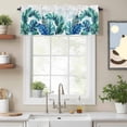 thumbnail image 2 of Leaf Valance Curtain Watercolor Summer Tropical Blue Green Leaves Window Valances Rod Pocket Short Curtains Window Treatments for Kitchen Bedroom Bathroom Laundry 60" x 18", 2 of 9