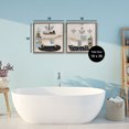 thumbnail image 3 of Stupell Industries Blue Relaxation Bathroom 2 Piece Brown Framed Floater Canvas Set, design by Janet Tava, 18 x 18, 3 of 9