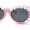 Pink - Black, variant on Womens Iridescent Rose Flower Stud Oval Mod Fashion Sunglasses All Black