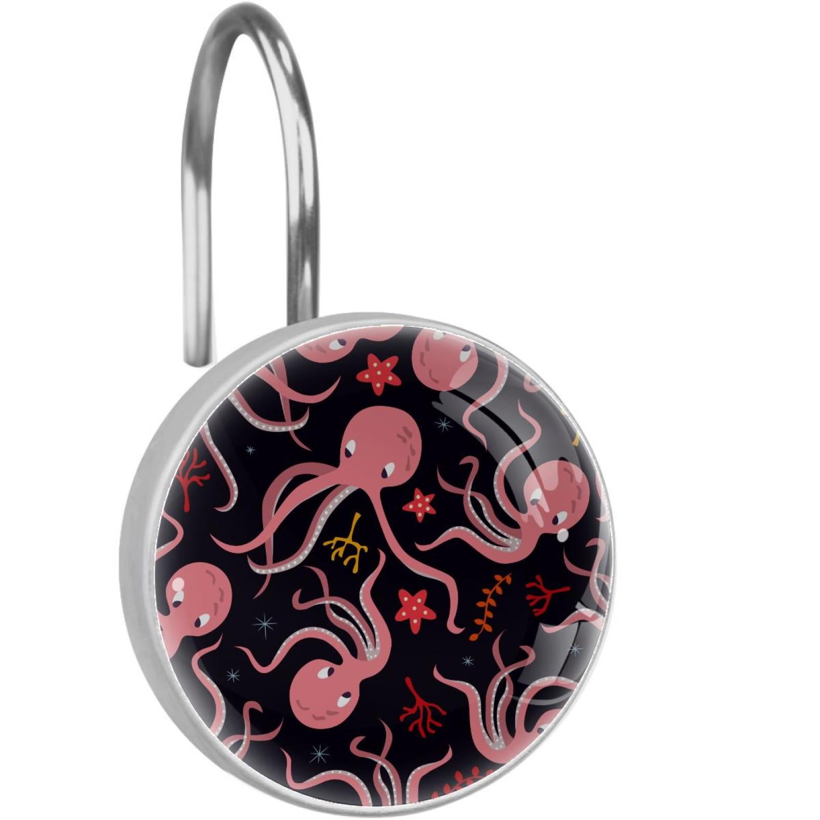 Underwater Ocean Shower Curtain Hooks（Set of 12）for Home Hotel Shower