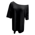 thumbnail image 4 of Bibifish Womens T-Shirts Off Shoulder Short Sleeve Loose Fit Tees Casual Summer Vacation Beach Weekend Street Style Everyday Tops, 4 of 5