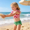 thumbnail image 5 of Lanbubble Girls Ruffle Tankini Swimsuit High Waisted 2 Piece Bathing Suit Beach Swimwear For Toddler Girl 5-6 Years, 5 of 8