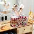 thumbnail image 3 of Yayeee 4 Pack Qtip Holder Bathroom Cotton Swab Canister with Lid Clear Dispenser Set, Pink Flowers, 3 of 6