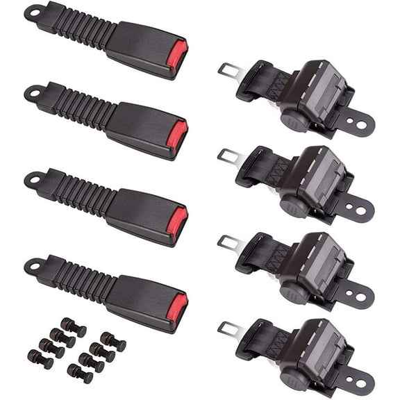 waltyotur 4 Sets Retractable Golf Cart Seat Belts Lap For EZGO/Yamaha/Club Car