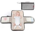 thumbnail image 1 of Portable Nappy Changing Mat With Pocket And Head Cushion, Grey, 1 of 4