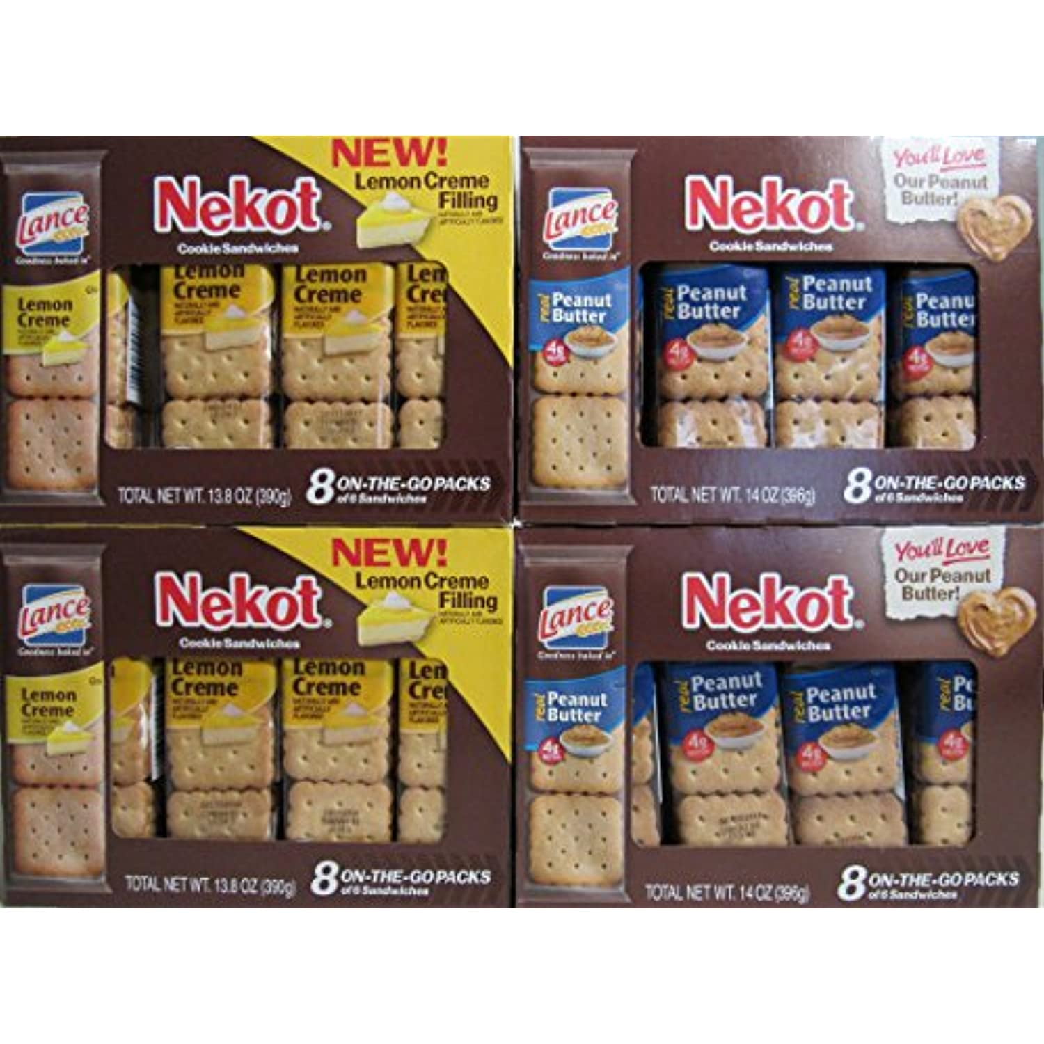 Lance Nekot Cookie Sandwiches Lemon Creme & Peanut Butter Mix Pack