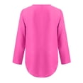 thumbnail image 5 of WTXUE Blouses for Women Button Women LadiesLoose Shirt Chiffon Zipper s Plus Size Tops Long Sleeve Plus Size Tops for Women, Hot Pink 5X-Large, 5 of 8
