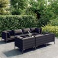 thumbnail image 1 of vidaXL 8 Piece Patio Lounge Set with Cushions Poly Rattan Dark Gray, 1 of 6