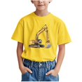 thumbnail image 2 of Wancir Transportation Shirt for 3-14T Boys Funny Cartoon T-Shirt Short Sleeve Car Train Excavator Shirts, 2 of 6